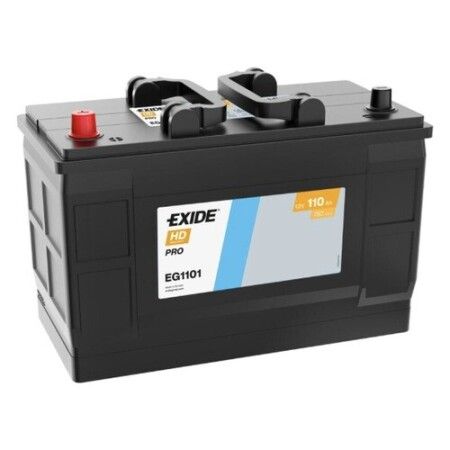 Batterie camion Exide HD PRO EG1101 12V 110Ah 750A, vue trois quarts
