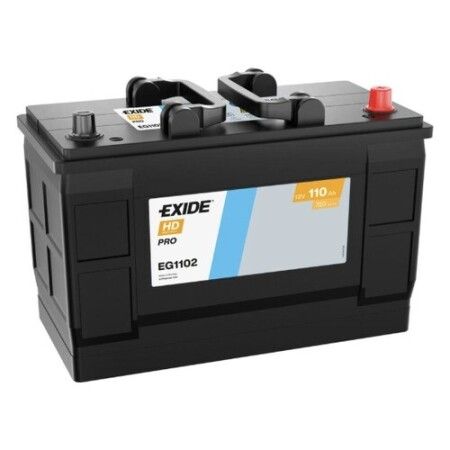 Batterie camion Exide HD PRO EG1102 12V 110Ah 750A, vue trois quarts