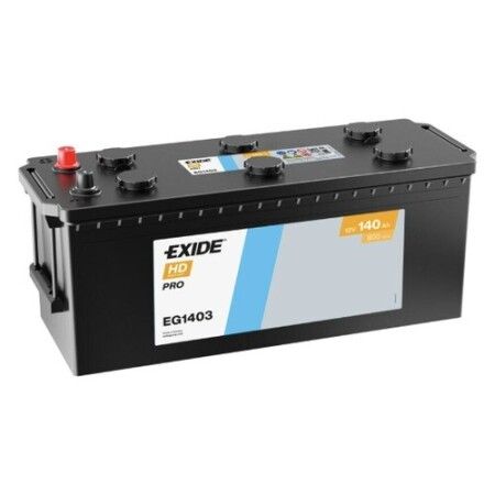 Batterie camion Exide HD PRO EG1403 12V 140Ah 800A, vue trois quarts
