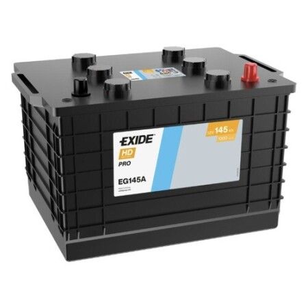 Batterie camion Exide HD PRO EG145A 12V 145Ah 1000A, vue trois quarts