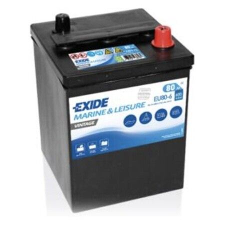 Batterie Exide Vintage EU80-6 6V 80Ah 600A, vue trois quarts