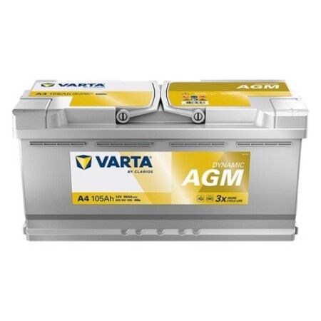 Batterie Varta Start-Stop AGM A4 12V 105Ah 950A, vue trois quarts