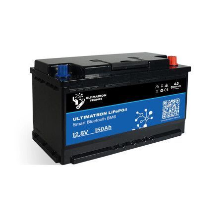 Ultimatron Batterie Lithium sous si&egrave;ge 12.8V 150Ah LiFePO4 Smart BMS Avec Bluetooth
