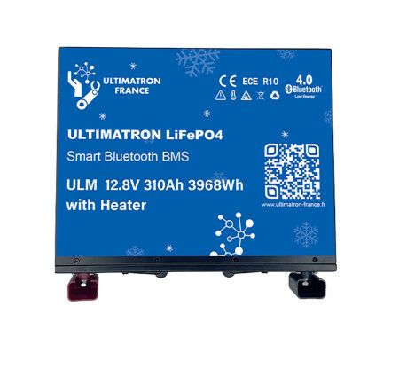 Ultimatron batterie lithium 12.8V-310ah lifepo4 smart bms Bluetooth ulm version chauffante face